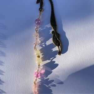 Mermaid Bookmark with Pink and purple Beads and crystals